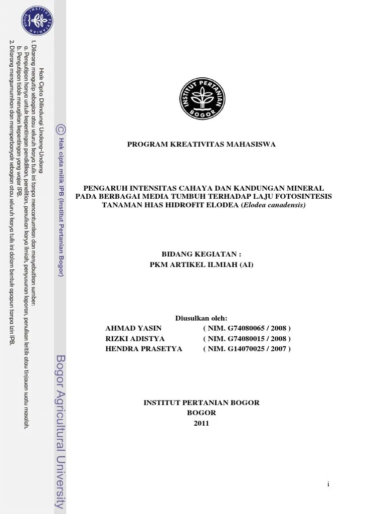 JURNAL FOTOSINTESIS HYDRILLA PDF