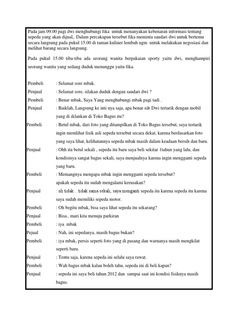 Contoh Teks Dialog Negosiasi | PDF