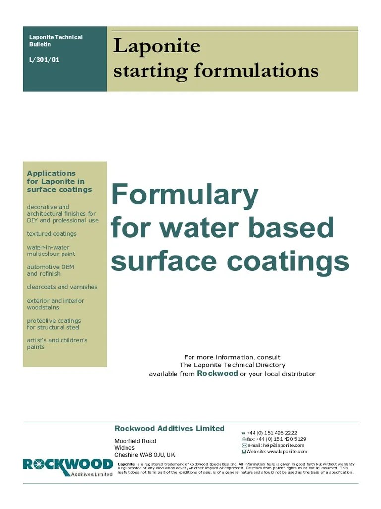 94401102 Water Based Surface Coatings Formulation Paint Acrylic Paint