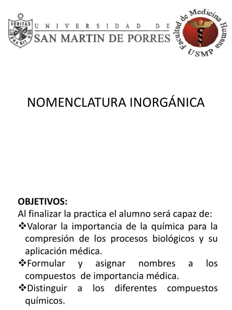 Semana 1 NOMENCLATURA Química Física Compuestos químicos