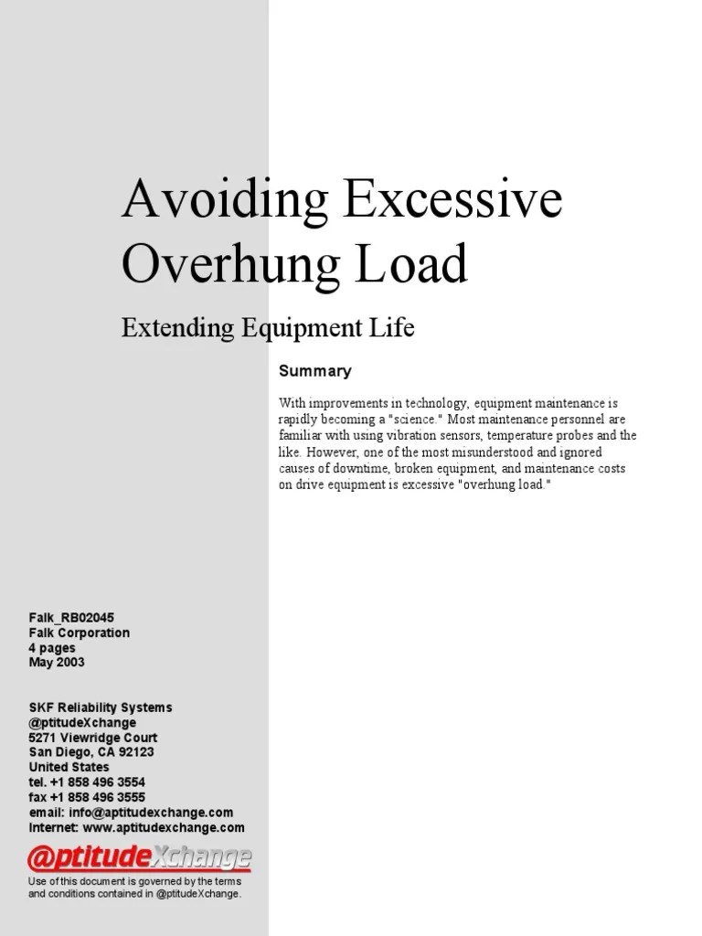 Avoiding Excessive Overhung Load Gear Bearing (Mechanical)