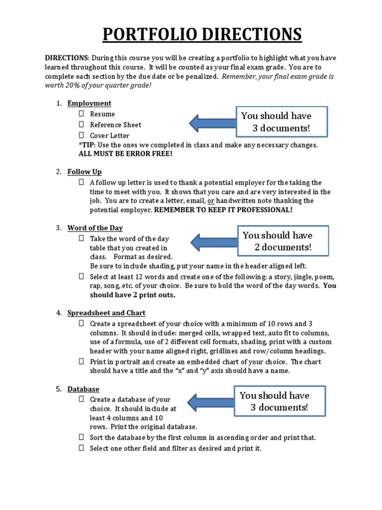 portfolio assignment Spreadsheet Microsoft Power Point
