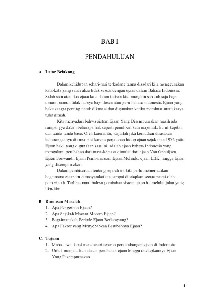 Makalah Bhs Indo Ejaan Pembahasan | PDF