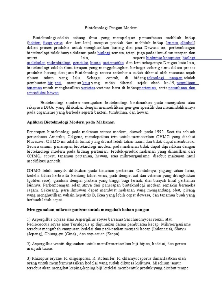 Bioteknologi Pangan Modern