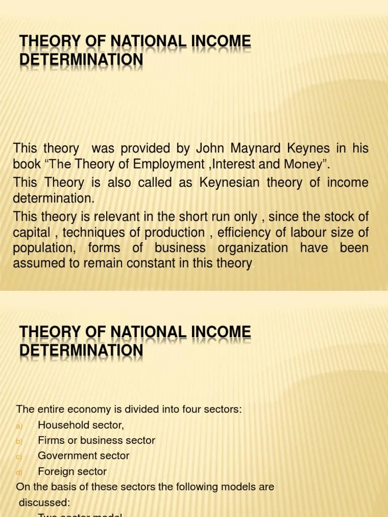National Determination Aggregate Demand