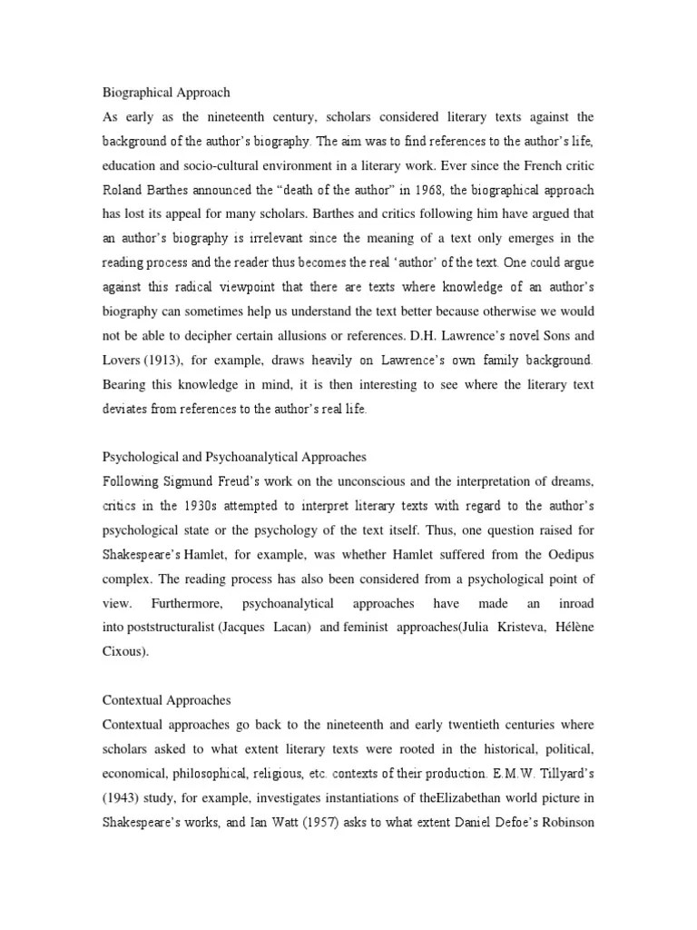 Theoretical Approaches to Literary Criticism Discourse Deconstruction