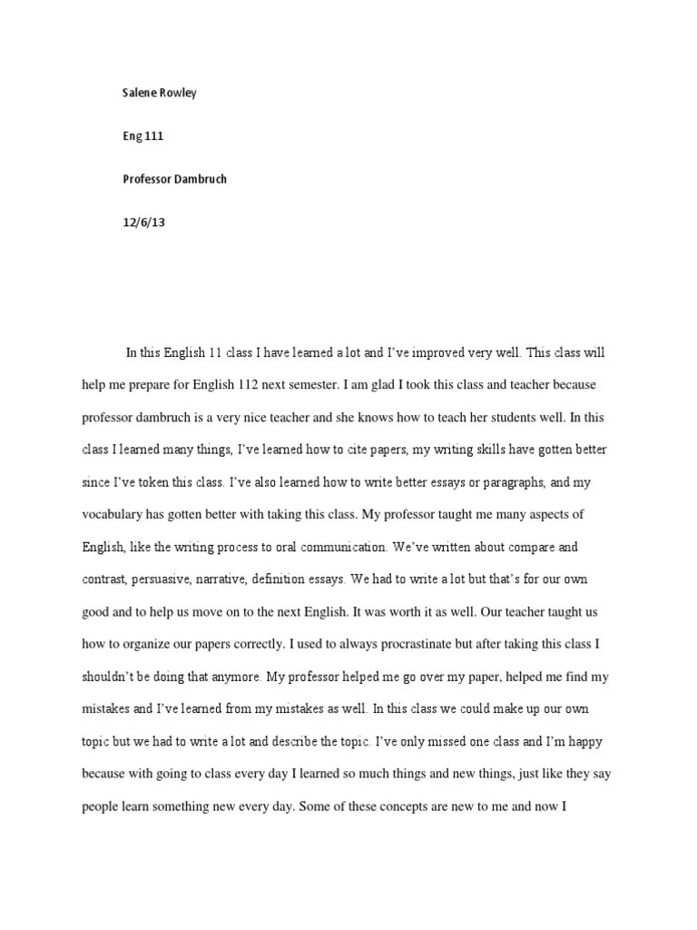 in this english 11 class i have learned a lot and i Essays Paragraph