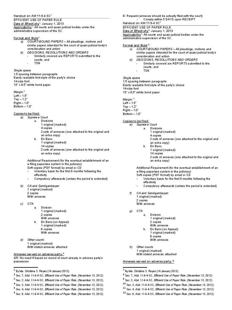 Efficient Use of Paper Rule (DOC) Judiciaries Social Institutions