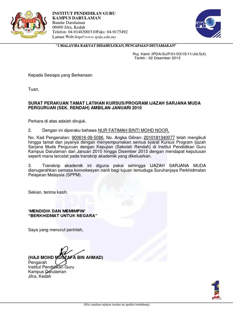 Uitm seri iskandar • infopelajar2u · @uitm_si. Surat Tamat Pengajian Uitm Letter 7saudara Com