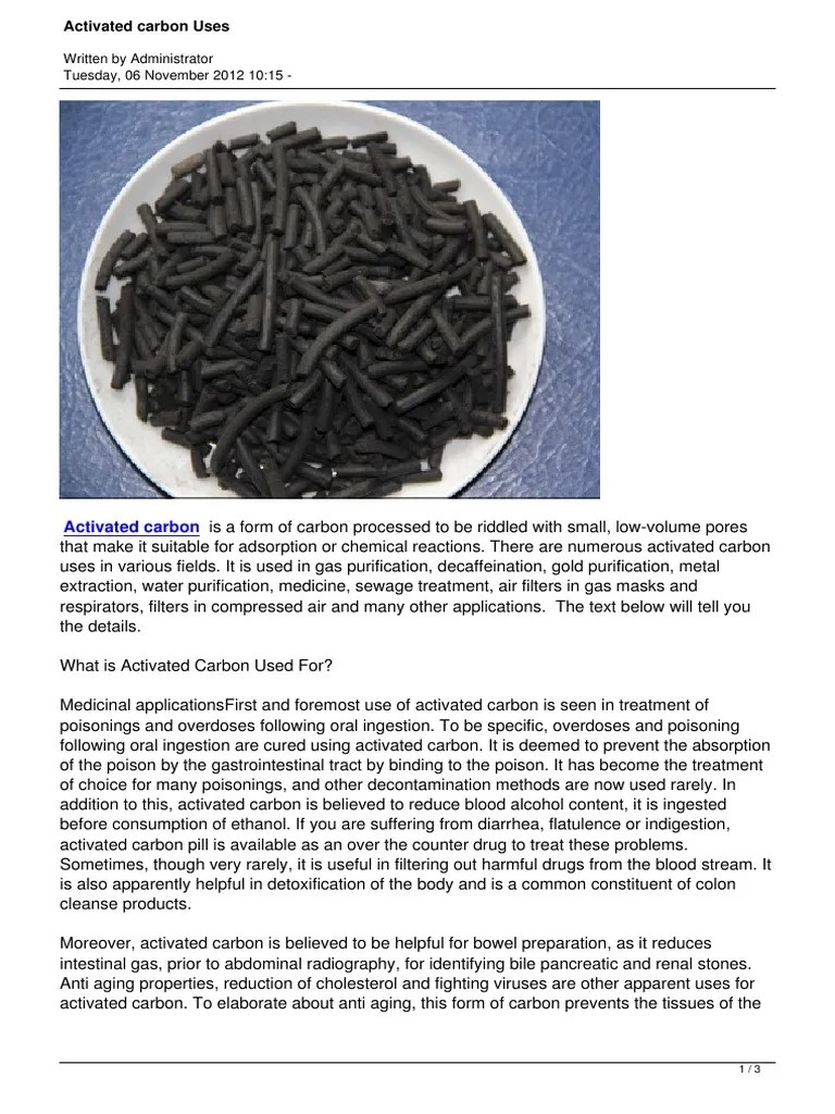 Activated Carbon Uses Water Purification Environmental Remediation