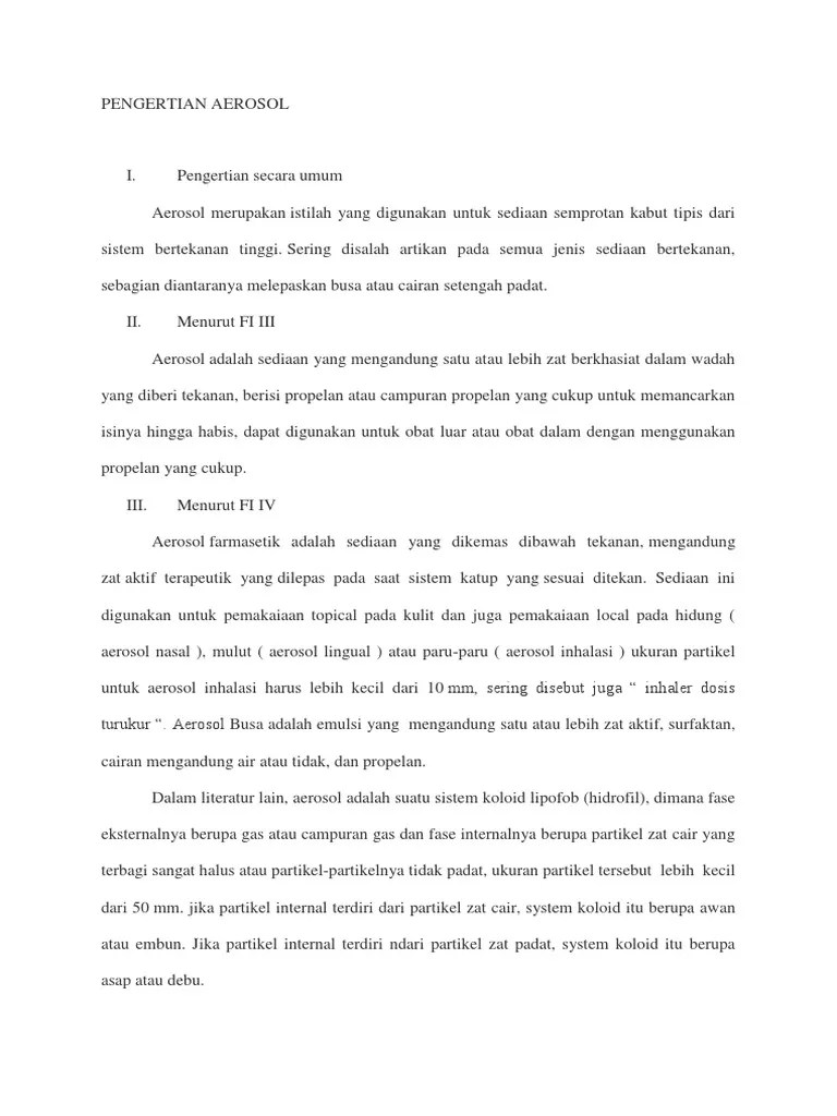 Makalah Aerosol | PDF