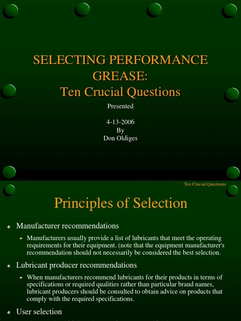 Selecting Preformance Grease Chemical Substances Chemistry Free