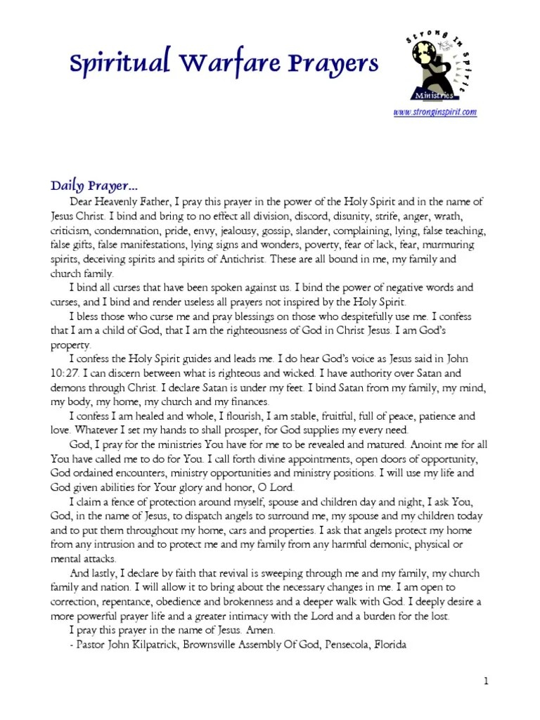 TM Spiritual Warfare Prayers PDF