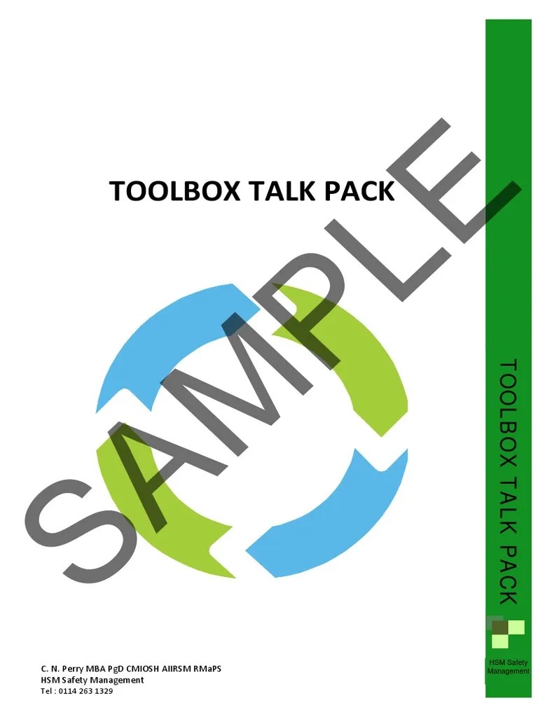Toolbox Talk Pack PDF Personal Protective Equipment Grinding