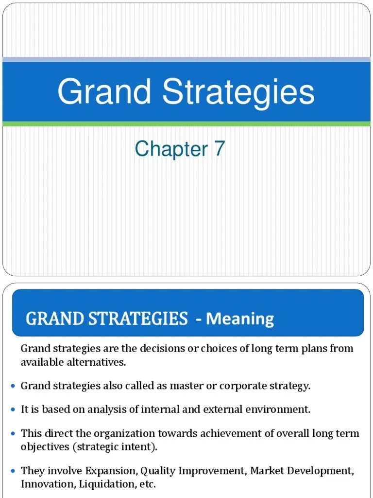 Chapter 7 Grand Strategies(1) Strategic Management Mergers And