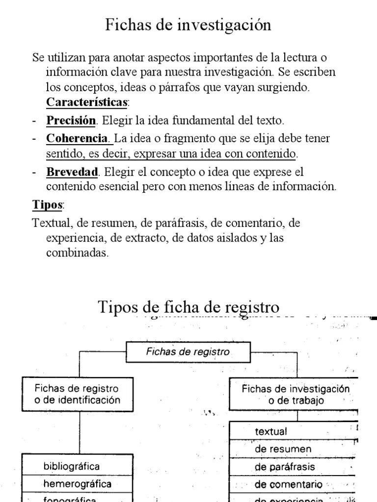 Tipos de Ficha