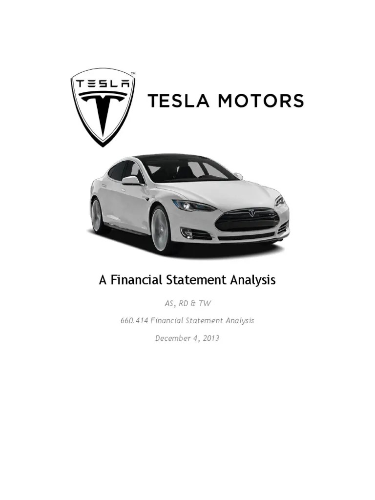 Tesla Financial Statement Analysis Pdf Electric Vehicle