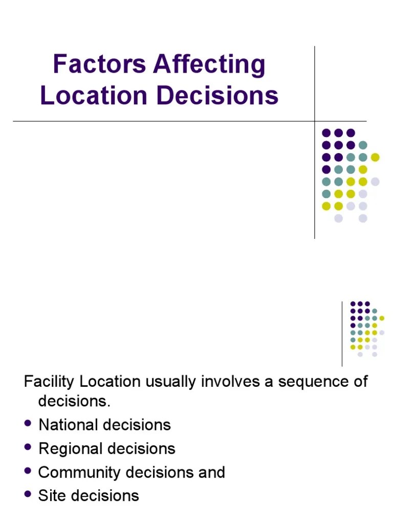 Factors Affecting Location Decisions PDF