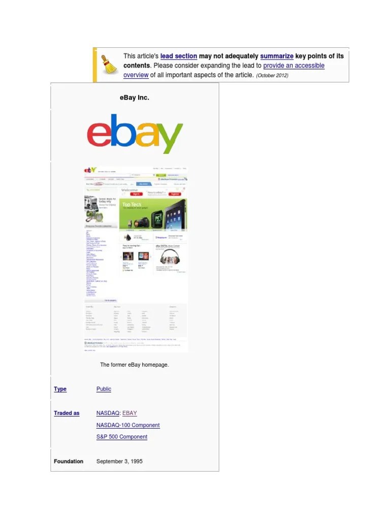 Ebay Inc. Provide An Accessible PDF Craigslist E Bay