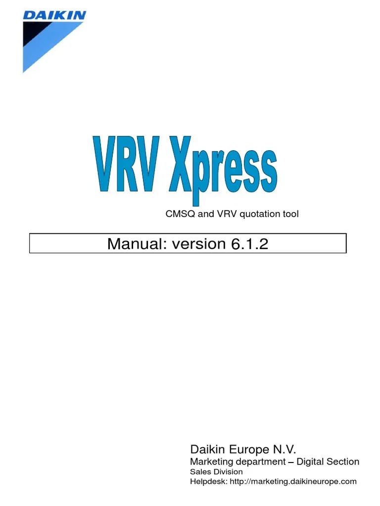 VRV Xpress Manual V612 Tcm135168625 PDF Air Conditioning Hvac