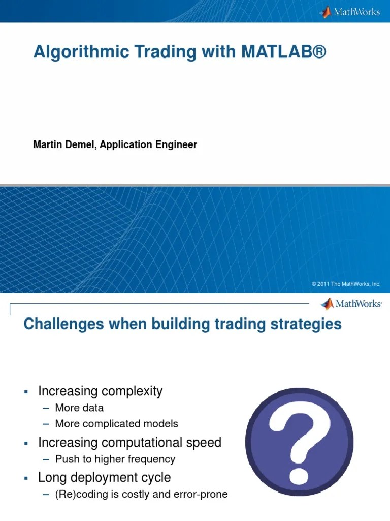 Algorithmic Trading With MATLAB PDF Matlab Algorithmic Trading