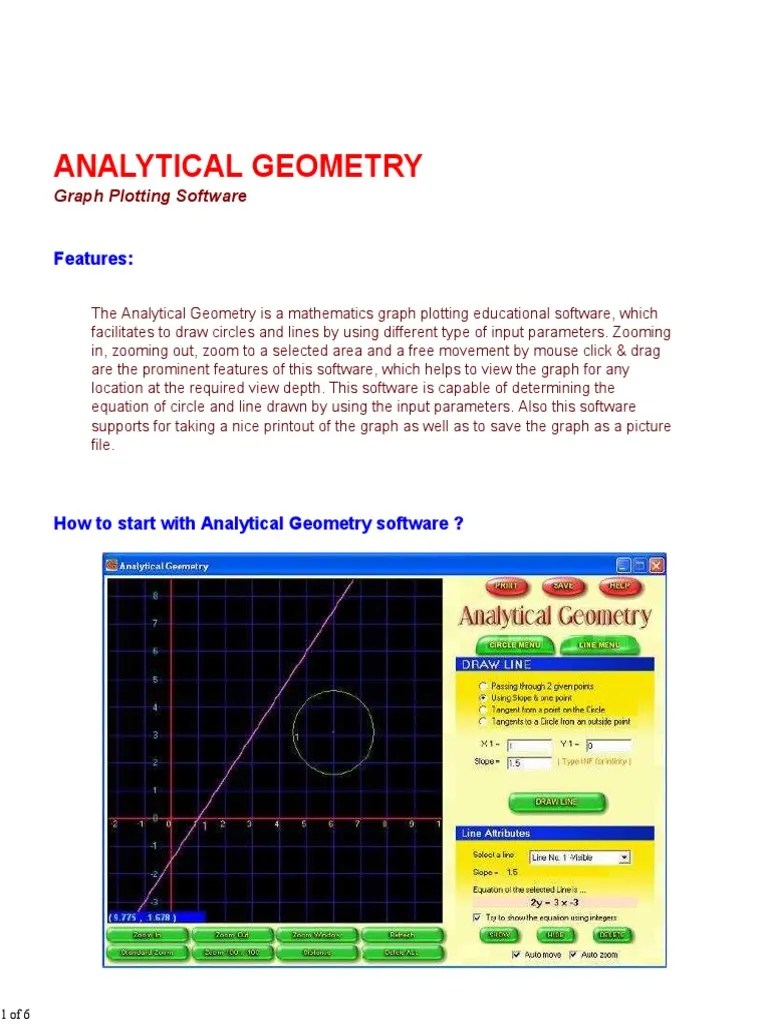 Analytical Geometry Graph Plotting Software Circle Analytic Geometry