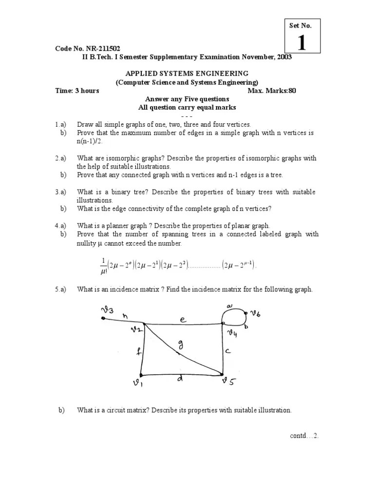 Nr 211502 Applied Systems Engineering Vertex (Graph Theory) Matrix