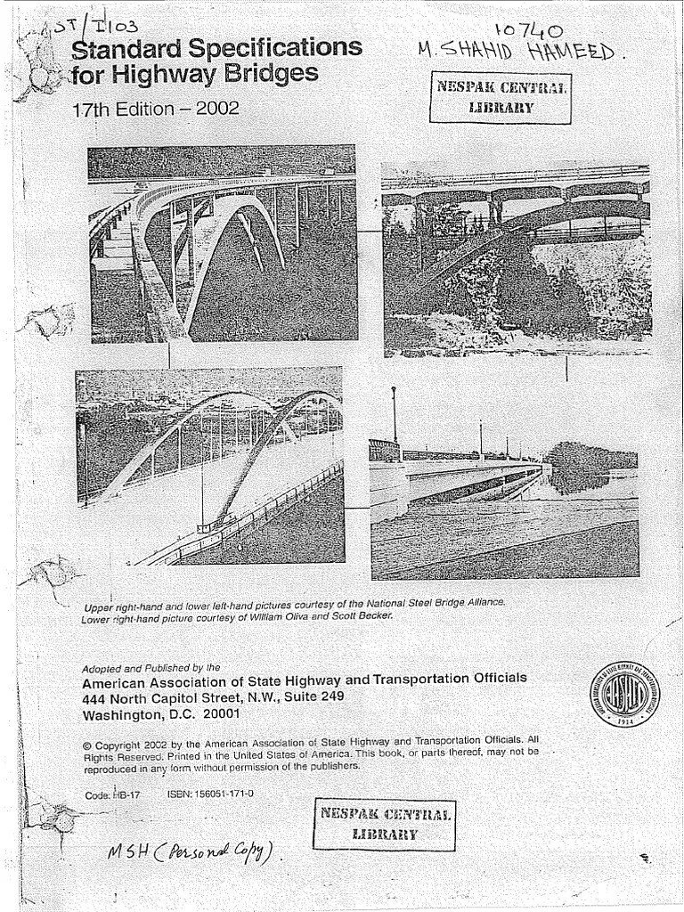 Standard AASHTO 2002 17th edition 740 pages full