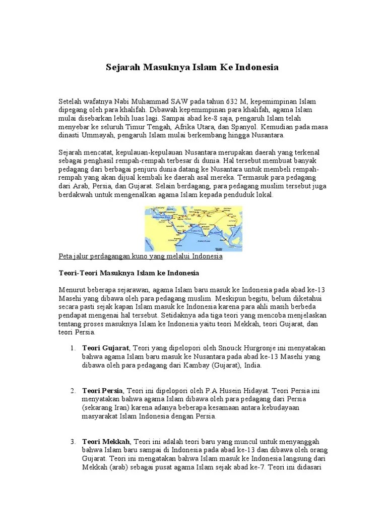 Sejarah Masuknya Islam Ke Indonesia | PDF