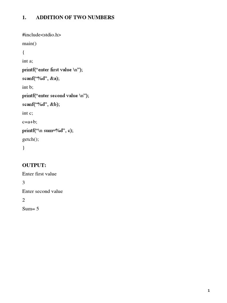 C Programs PDF Areas Of Computer Science Teaching Mathematics