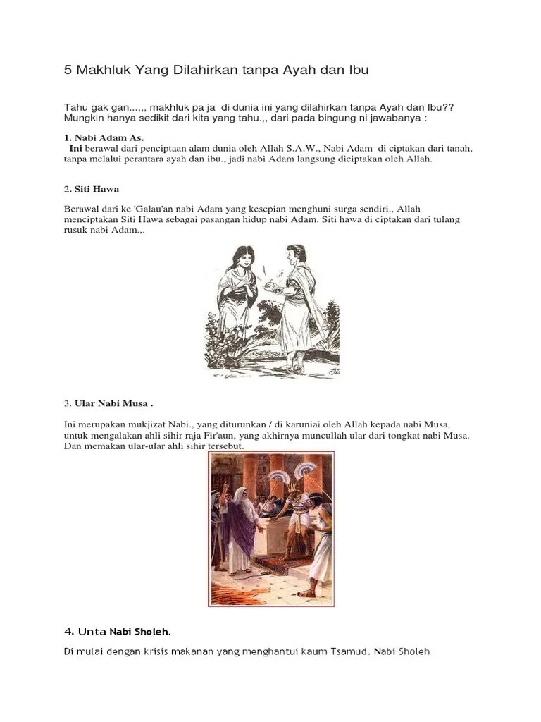 5 Makhluk Yang Dilahirkan Tanpa Ayah Dan Ibu | PDF