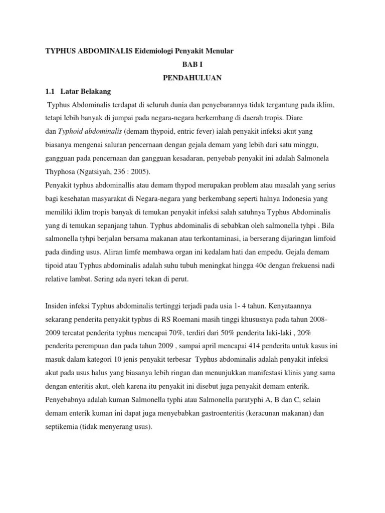 Typhus Abdominalis Eidemiologi Penyakit