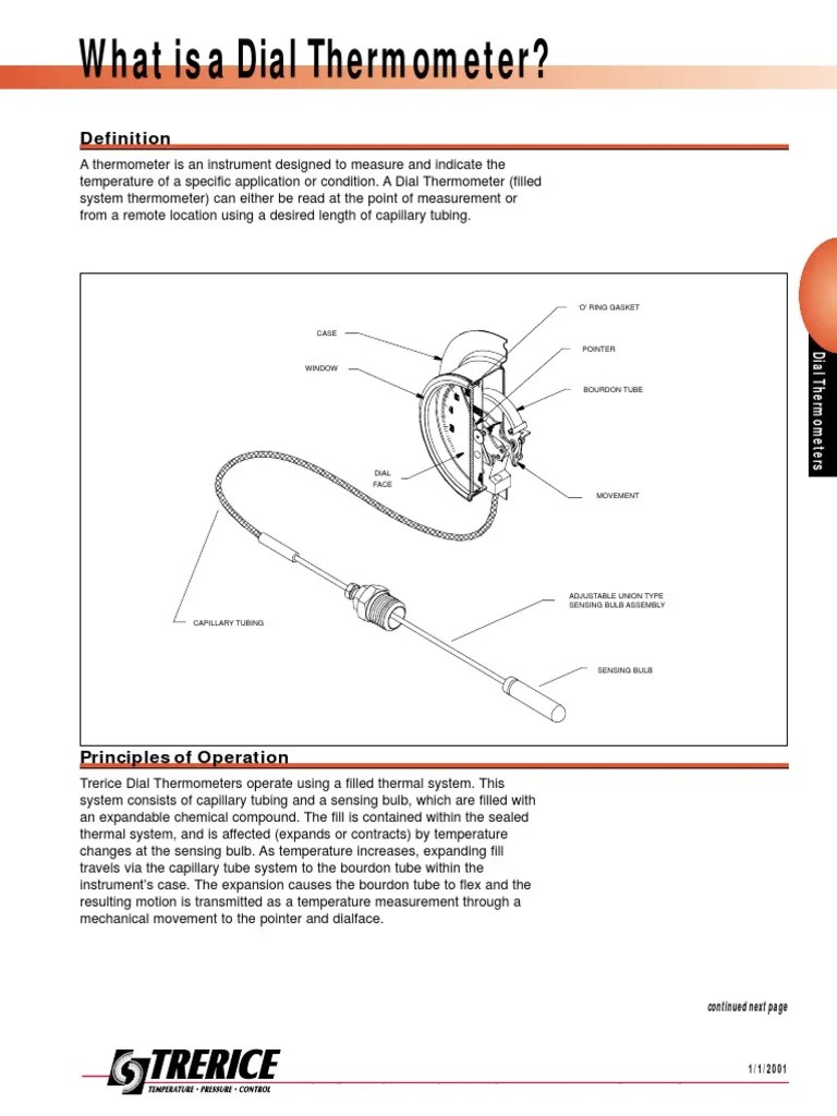 What Is A Dial Thermometer? O' Ring Gasket PDF Thermometer Pressure Measurement