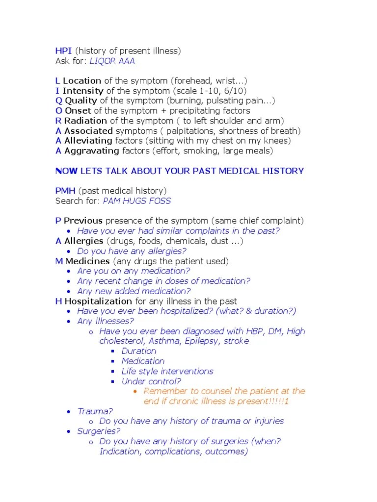 HPI United States Medical Licensing Examination Medical Diagnosis