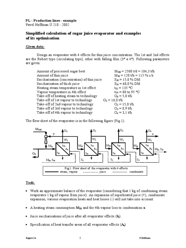Calculation of Evaporator Steam Heat Transfer