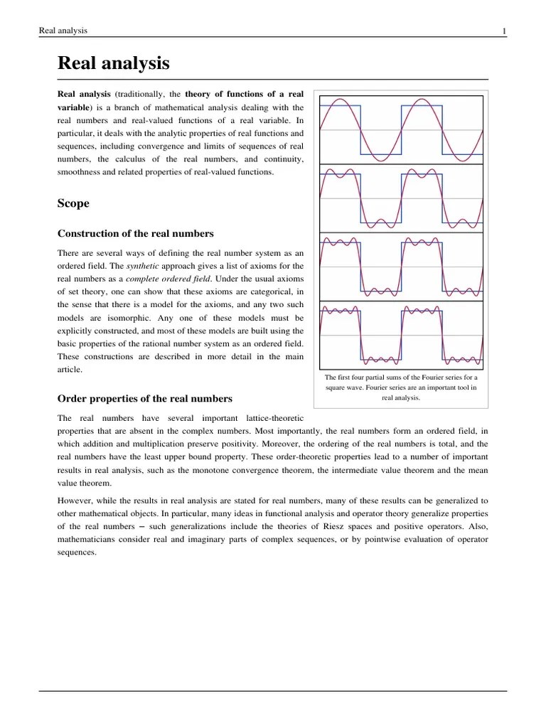 Real Analysis Real Analysis Mathematical Analysis