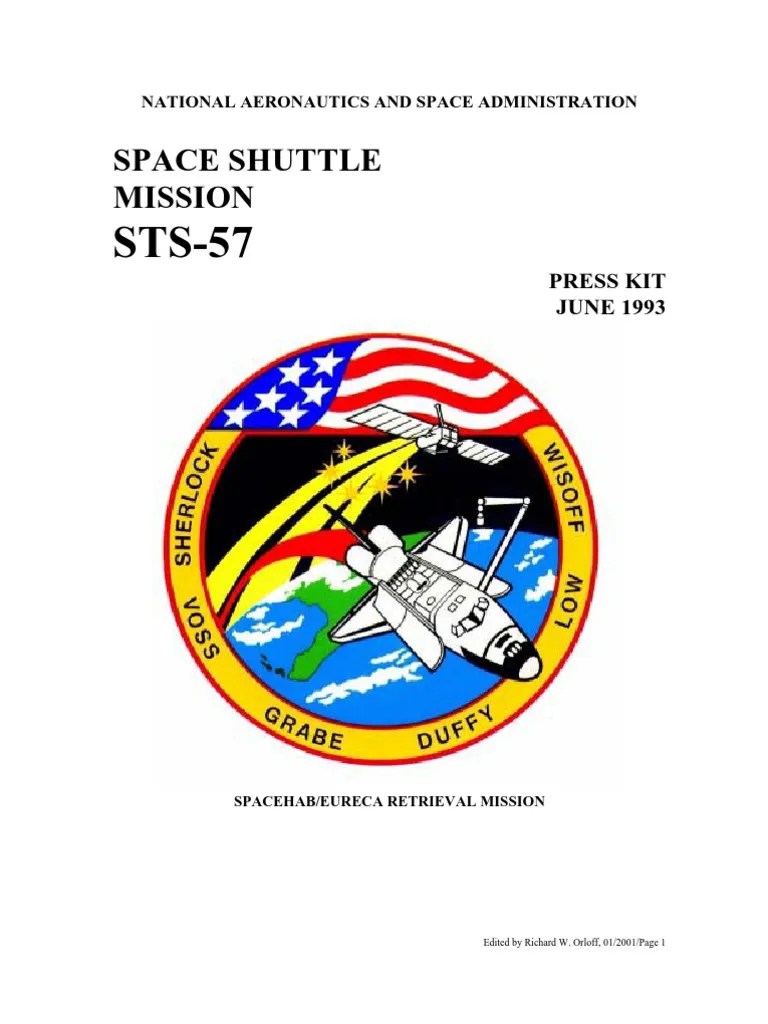 NASA Space Shuttle STS57 Press Kit Space Shuttle Space Shuttle