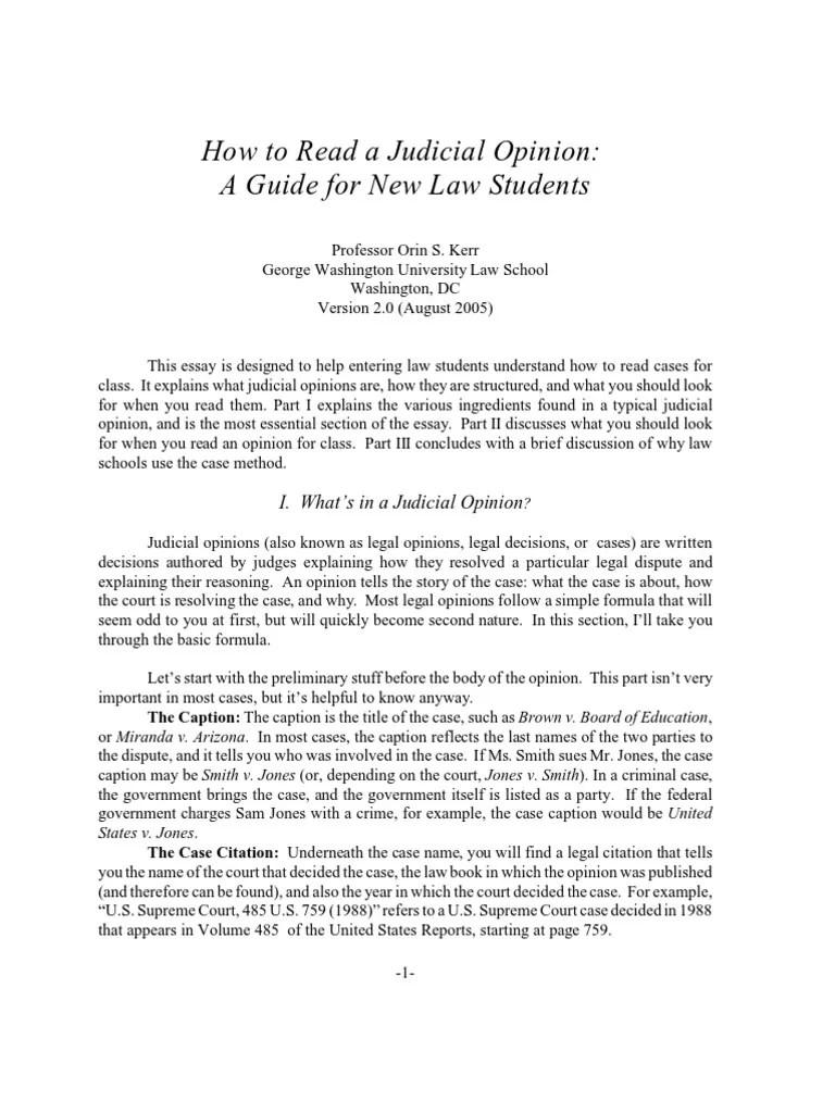 How to Read Case LAw Precedent Common Law