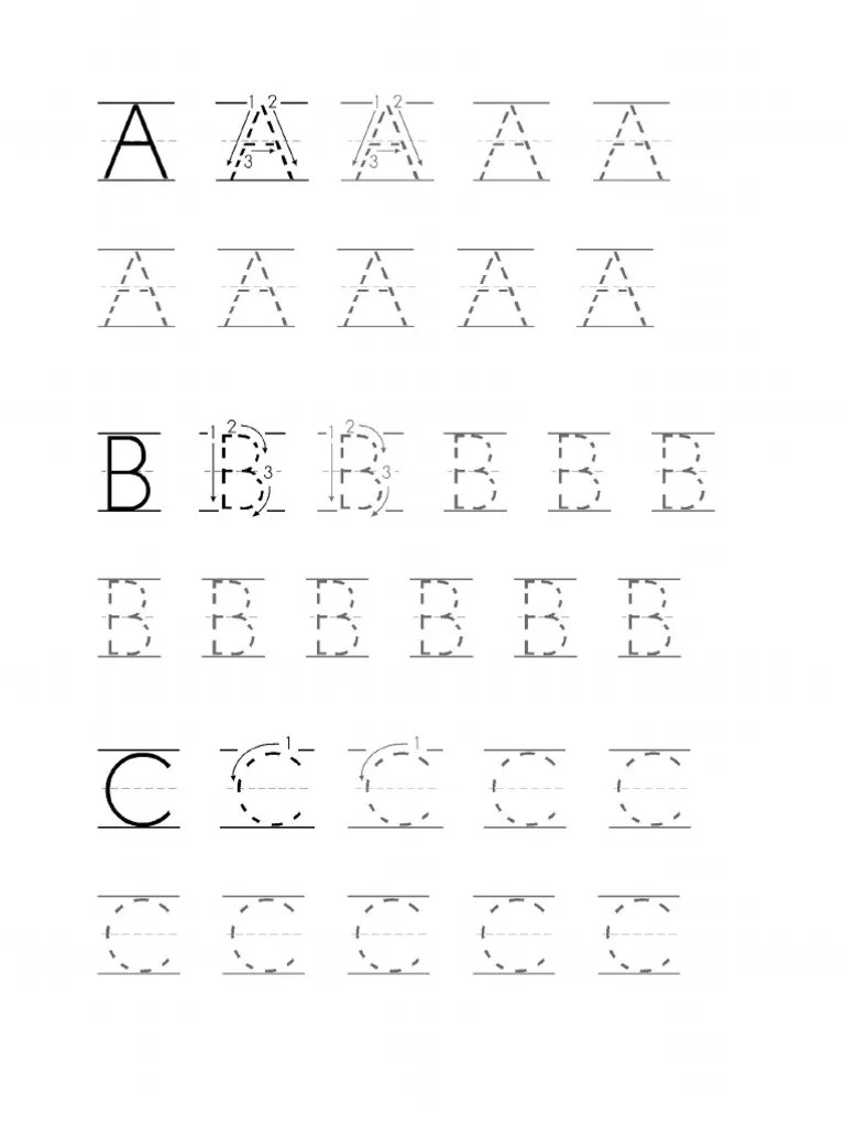 ABC Tracing Worksheet for K1 แบบฝึกหัดเขียน ABC อนุบาล 1
