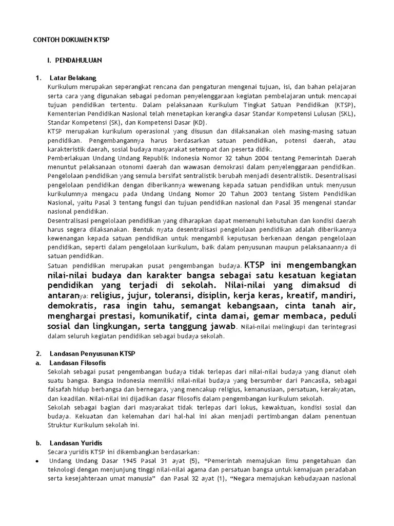Contoh Kurikulum Ktsp Smp