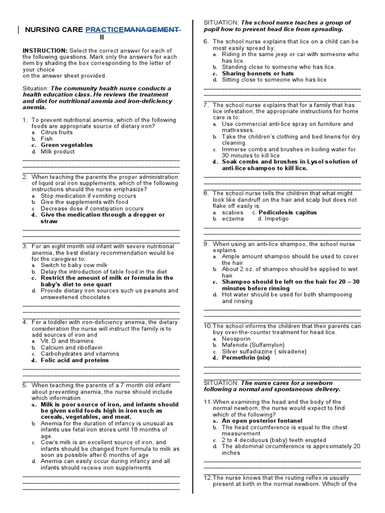 Answer NCP 2 Childbirth Infants
