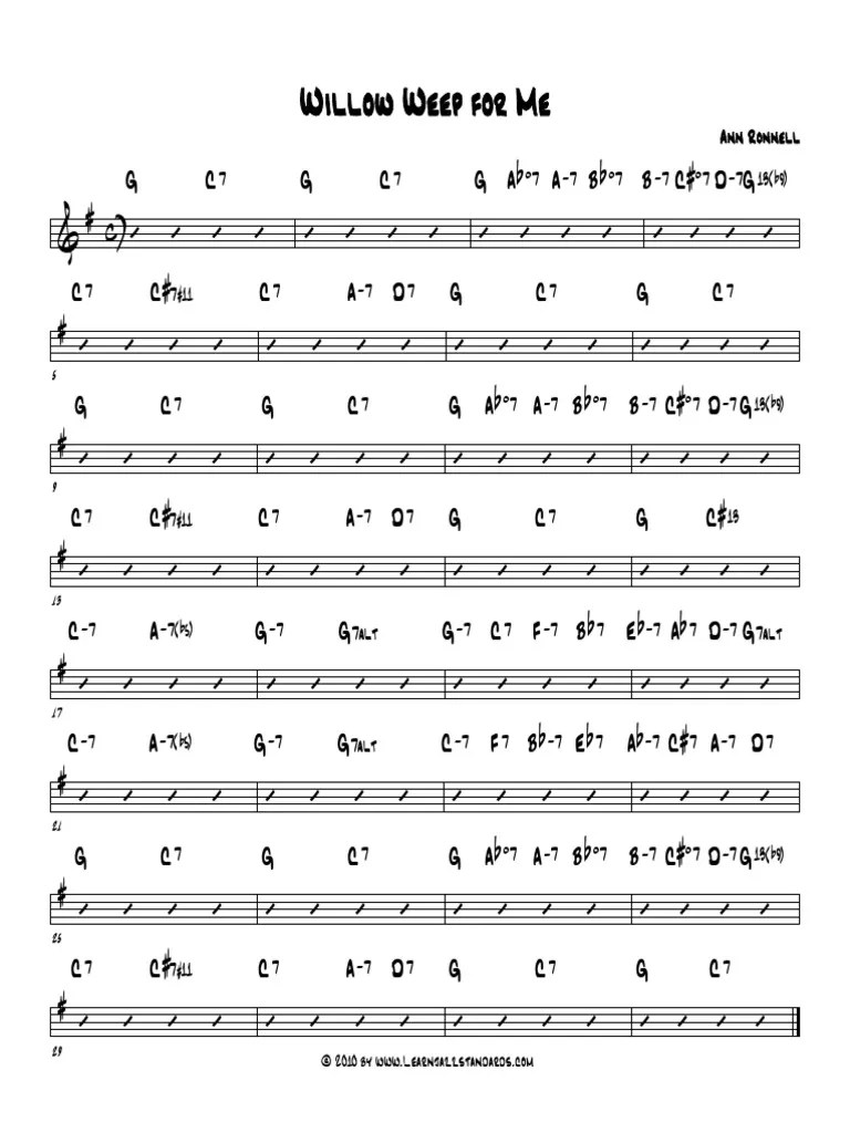 Willow Weep For Me PDF