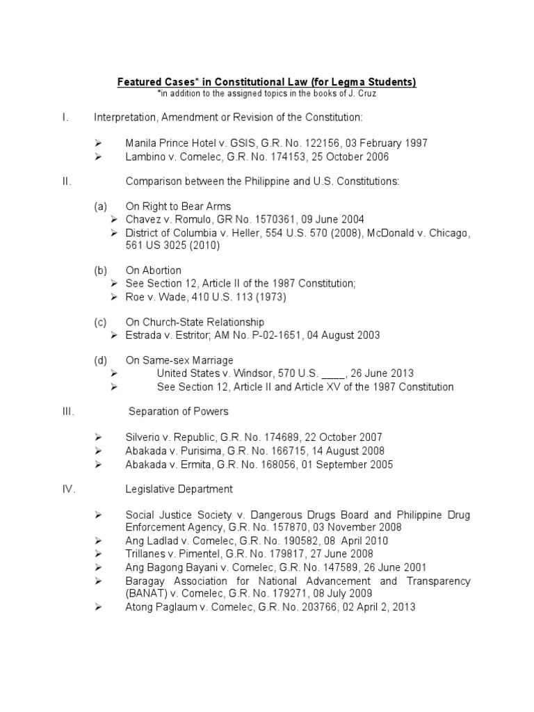 Cases for Constitutional Law 1 United States Federal Policy United