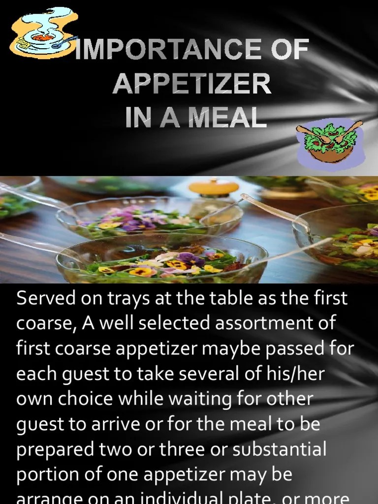 Importance of Appetizer Report PDF Hors D'oeuvre Salad