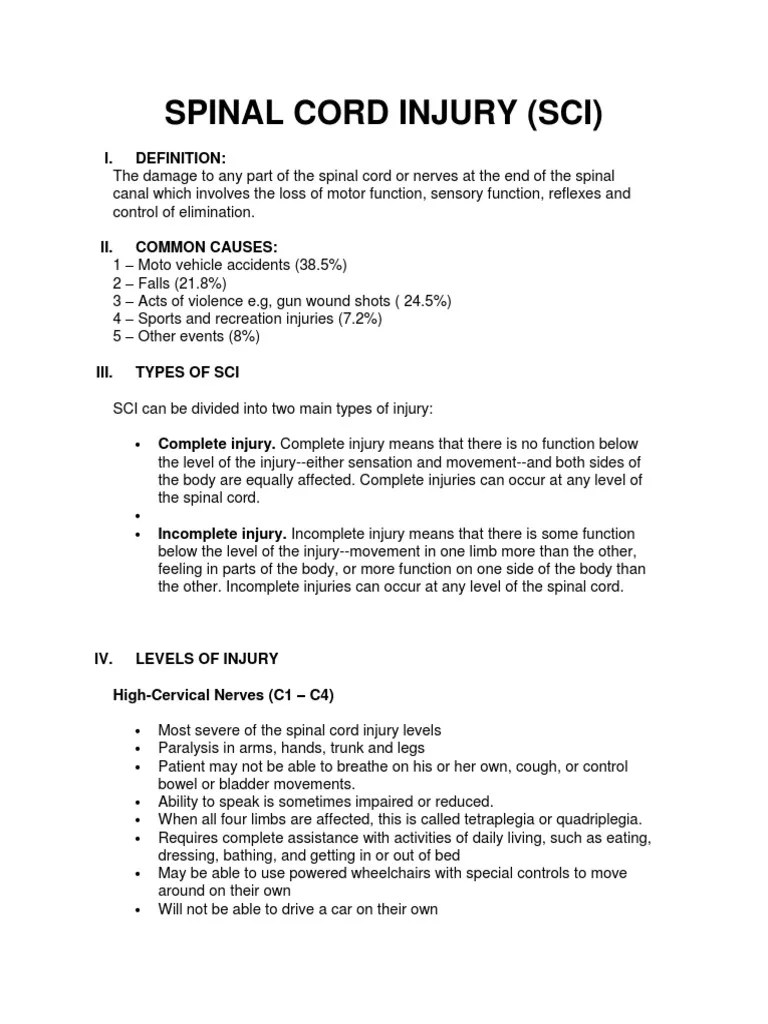 POC Case Report Spinal Cord Injury PDF Spinal Cord Injury