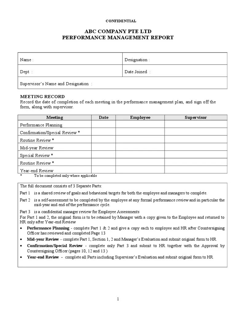 Performance Appraisal Form