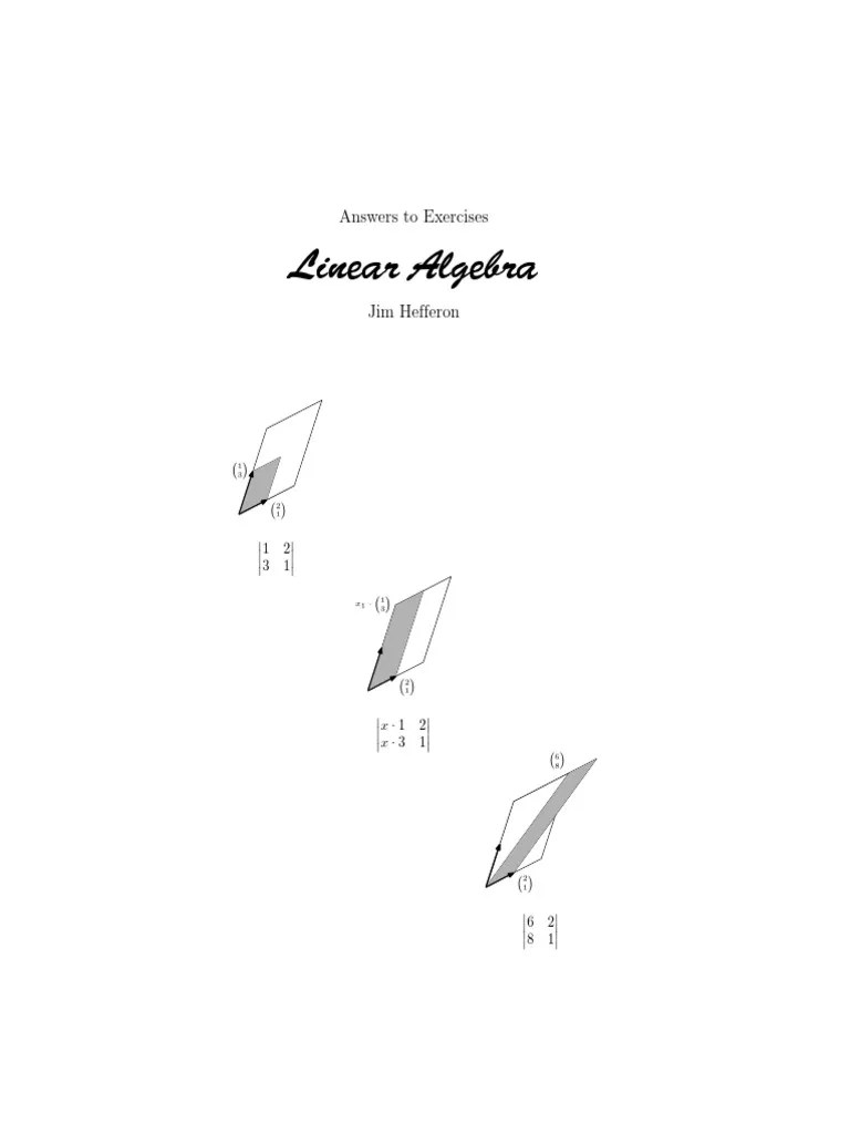 Linear Algebra Solutions Jim Hefferon Linear Subspace Matrix