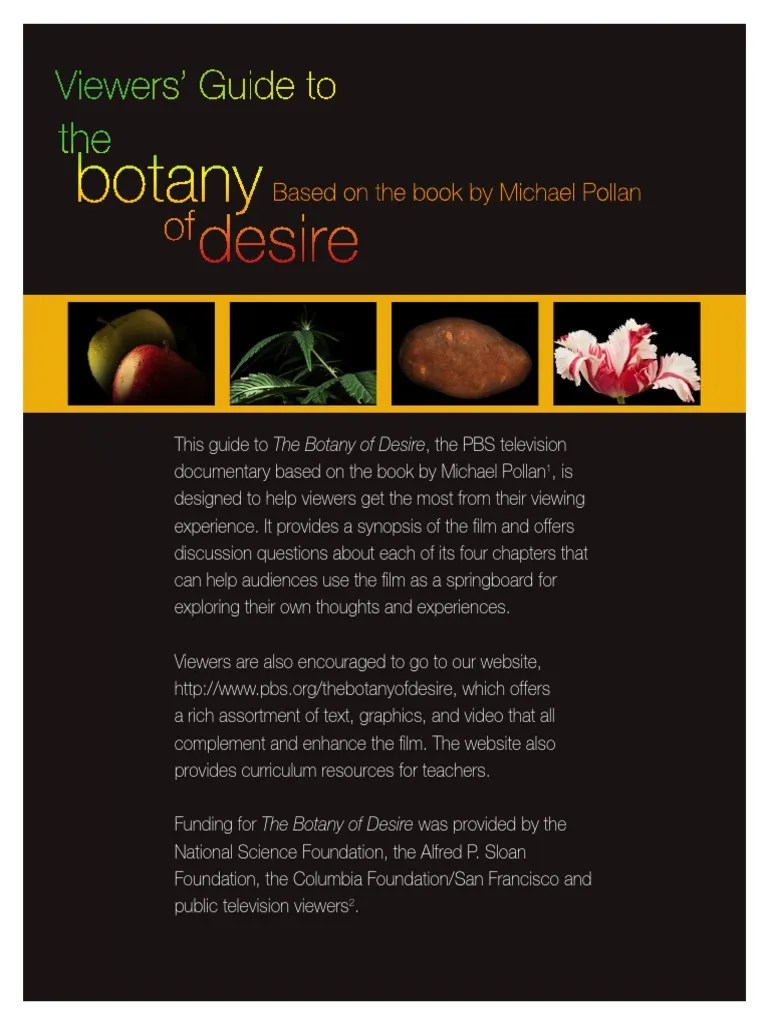 How Plants Have Shaped Human Desires A Viewers' Guide to The Botany of