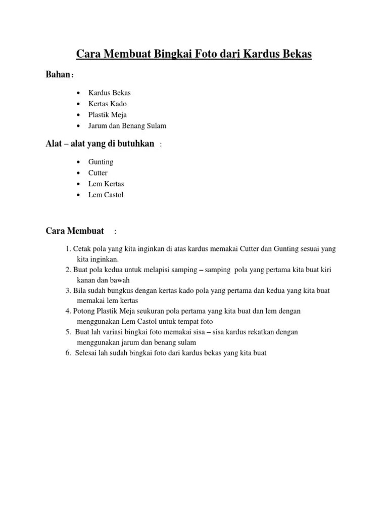 Cara Membuat Bingkai Foto Dari Kardus Bekas