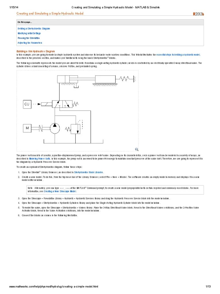 Creating and Simulating A Simple Hydraulic Model MATLAB & Simulink